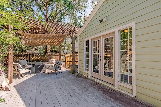 520 W 30th St, Houston, TX 77018 - wooden terrace with a pergola and a fire pit