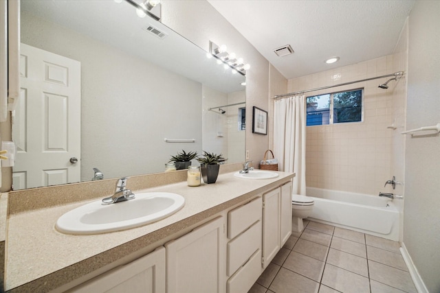 11 Leaf Trace Ct, Spring, TX 77381 - full bath with tile patterned flooring, shower / bath combo, and double vanity