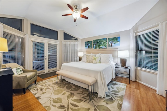 11 Leaf Trace Ct, Spring, TX 77381 - bedroom featuring lofted ceiling, wood finished floors, and a ceiling fan