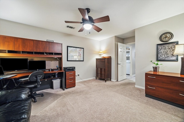 11 Leaf Trace Ct, Spring, TX 77381 - office with ceiling fan and light colored carpet