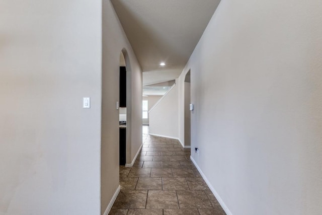 23606 Stargazer Pt, Spring, TX 77373 - corridor featuring arched walkways and recessed lighting