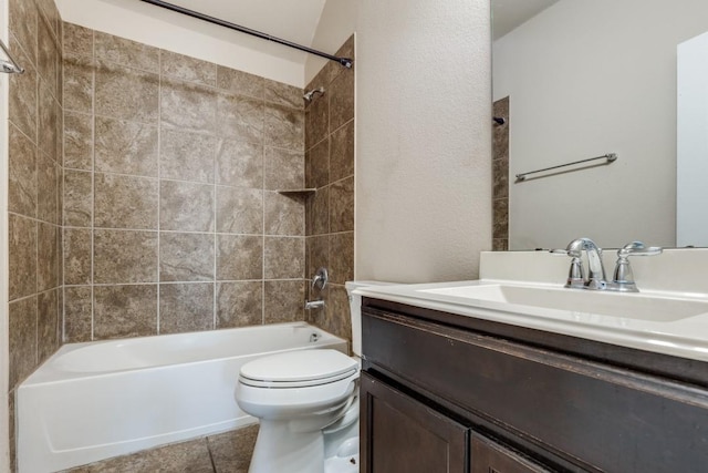 23606 Stargazer Pt, Spring, TX 77373 - bathroom with vanity, shower / washtub combination, and tile patterned floors