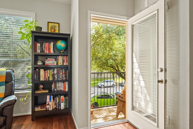 2911 Clay St, Houston, TX 77003 - doorway to outside with wood finished floors