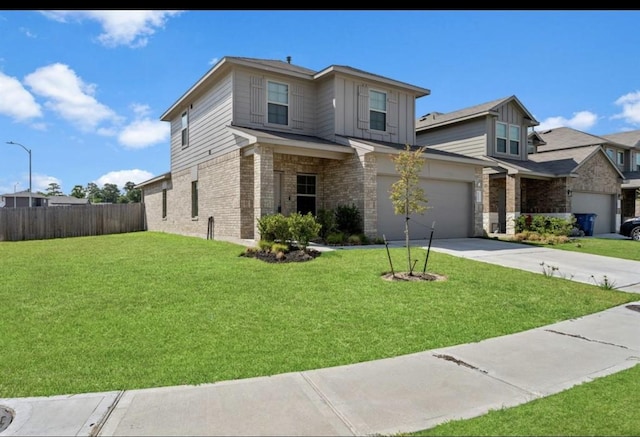 23322 Pelham Prairie Ln, Spring, TX 77373 - view of front of house featuring concrete driveway, brick siding, a garage, and stone siding