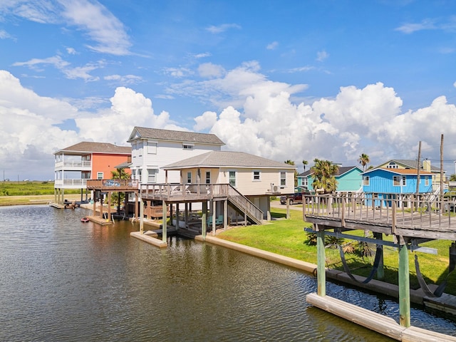 16711 Kingston Way, Galveston, TX 77554 - dock featuring a water view and a residential view