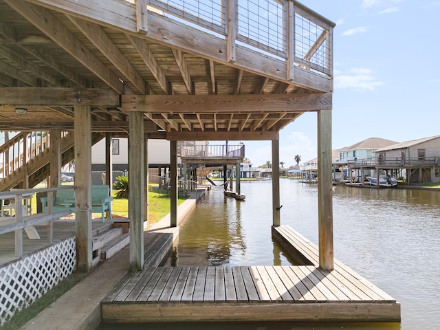 16711 Kingston Way, Galveston, TX 77554 - dock area featuring a water view and boat lift