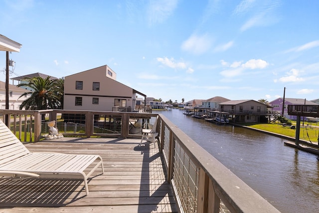 16711 Kingston Way, Galveston, TX 77554 - wooden terrace with a water view and a residential view