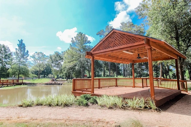 22811 Northampton Pines Dr, Spring, TX 77389 - deck with a water view and view of wooded area