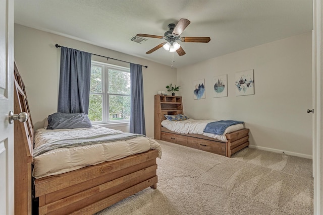 22811 Northampton Pines Dr, Spring, TX 77389 - carpeted bedroom with ceiling fan and baseboards