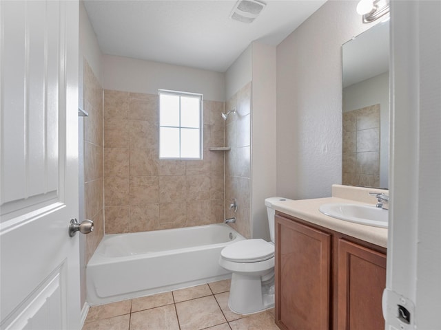 419 Eastern Phoebe, San Antonio, TX 78253 - bathroom with vanity, tub / shower combination, and tile patterned flooring