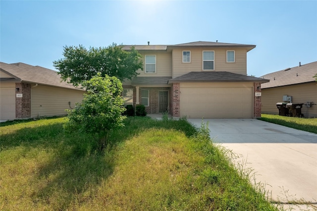 419 Eastern Phoebe, San Antonio, TX 78253 - view of front of property with brick siding, driveway, and an attached garage