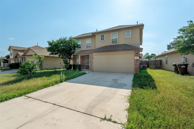 419 Eastern Phoebe, San Antonio, TX 78253 - traditional-style house with brick siding, an attached garage, and driveway