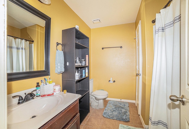 21530 Amesbury Meadow Ln, Spring, TX 77379 - full bath featuring vanity, tile patterned flooring, and a shower with shower curtain