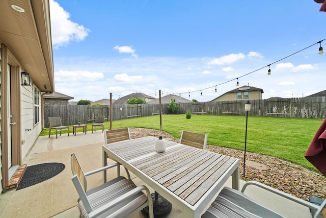29023 Jacobs River Dr, Katy, TX 77494 - fenced backyard featuring a patio area and outdoor dining area