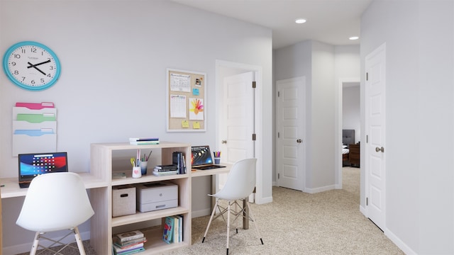 13328 Burbot Dr, Conroe, TX 77384 - carpeted office space featuring baseboards and recessed lighting