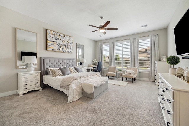 19526 Rock Quillwort Rd, Cypress, TX 77433 - bedroom with light colored carpet and ceiling fan