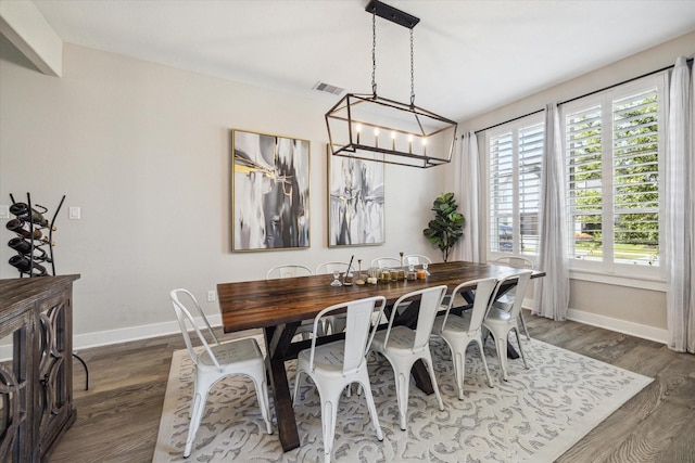 19526 Rock Quillwort Rd, Cypress, TX 77433 - dining room with a chandelier, wood finished floors, and vaulted ceiling