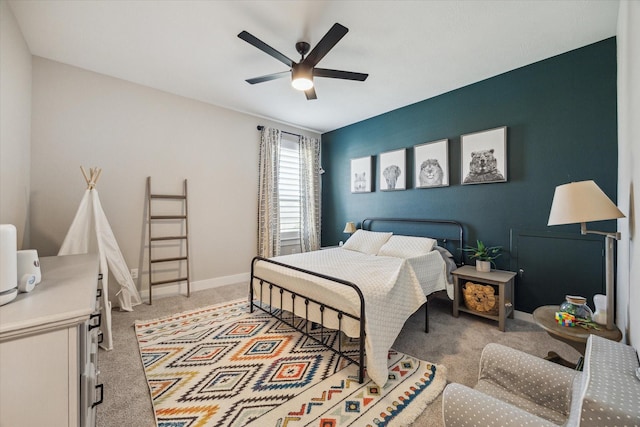 19526 Rock Quillwort Rd, Cypress, TX 77433 - bedroom with light carpet and ceiling fan