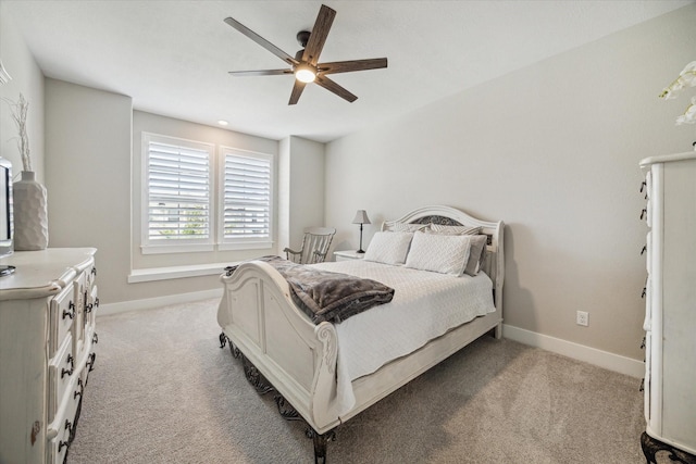 19526 Rock Quillwort Rd, Cypress, TX 77433 - bedroom featuring light colored carpet and ceiling fan