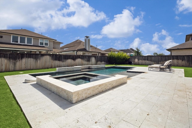 19526 Rock Quillwort Rd, Cypress, TX 77433 - view of pool with a patio area, a fenced backyard, and an in-ground hot tub