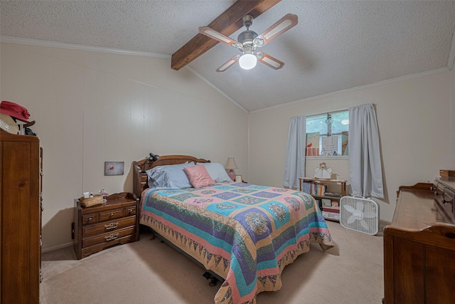 2017 Willow Bend Rd, Wharton, TX 77488 - carpeted bedroom with a textured ceiling, ornamental molding, and a ceiling fan