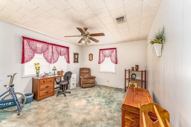 860 Helter St, La Grange, TX 78945 - carpeted office featuring a ceiling fan
