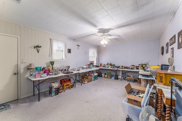 860 Helter St, La Grange, TX 78945 - home office featuring carpet and a ceiling fan