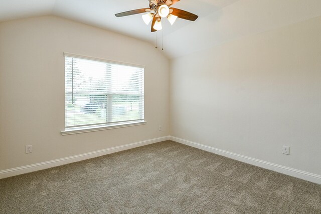 167 Courageous Side Way, Magnolia, TX 77354 - unfurnished room with vaulted ceiling, carpet floors, and a ceiling fan