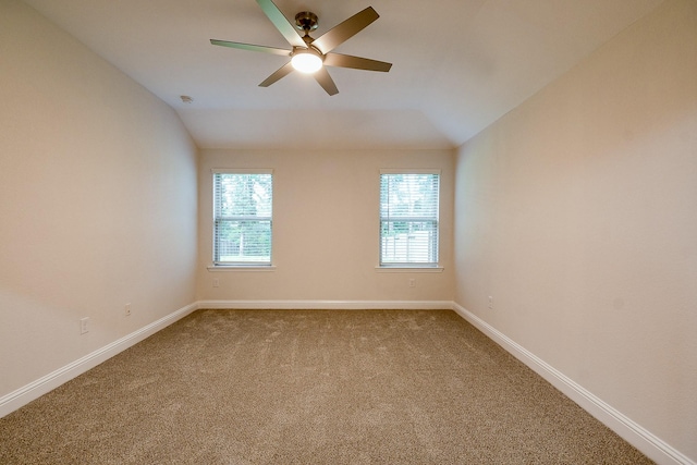167 Courageous Side Way, Magnolia, TX 77354 - spare room featuring carpet flooring, ceiling fan, and vaulted ceiling