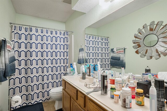 1805 Willow Bend Rd, Wharton, TX 77488 - bathroom featuring vanity, a shower with shower curtain, and tile patterned flooring