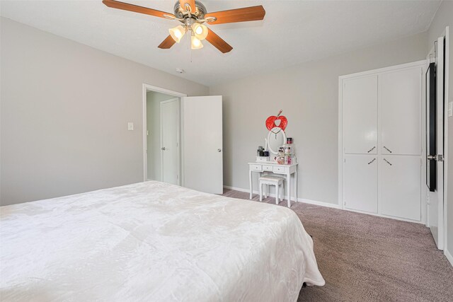 101 Wildrose St, Baytown, TX 77520 - carpeted bedroom with a ceiling fan and baseboards