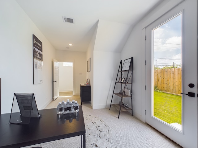8319 Springwood Canyon Ln, Houston, TX 77055 - office featuring plenty of natural light, light colored carpet, and recessed lighting