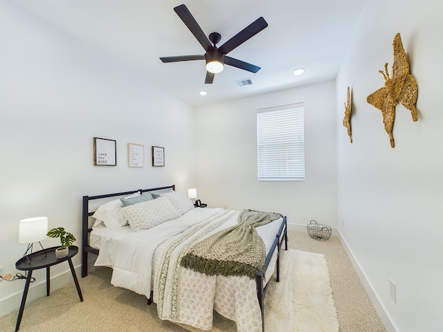 8319 Springwood Canyon Ln, Houston, TX 77055 - carpeted bedroom with a ceiling fan and recessed lighting