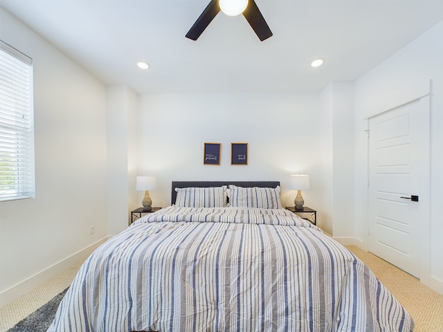 8319 Springwood Canyon Ln, Houston, TX 77055 - carpeted bedroom with ceiling fan and recessed lighting
