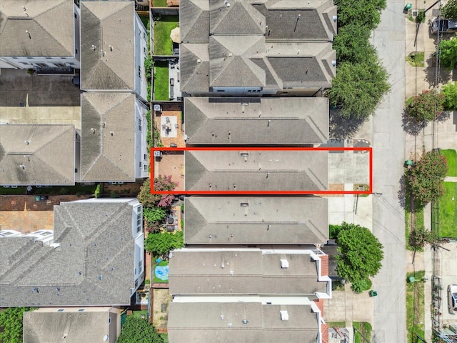 5708 Petty St Unit B, Houston, TX 77007 - aerial perspective of suburban area with property parcel outlined