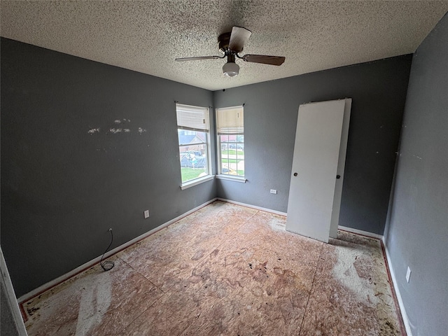 1629 Sylvia Ct, Round Rock, TX 78681 - spare room with ceiling fan and a textured ceiling