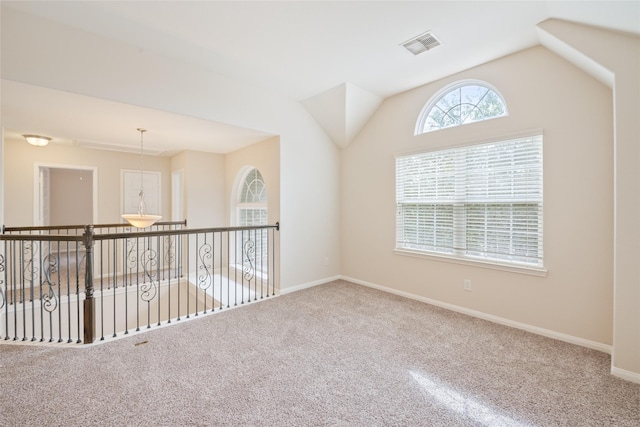 15315 Skyhill Dr, Cypress, TX 77433 - carpeted empty room with baseboards and lofted ceiling