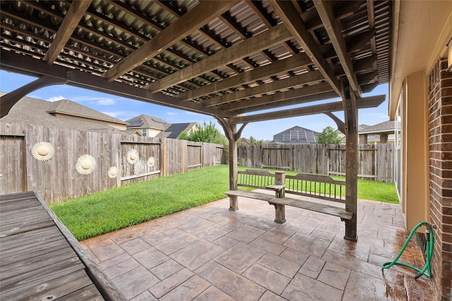15315 Skyhill Dr, Cypress, TX 77433 - fenced backyard with a patio area