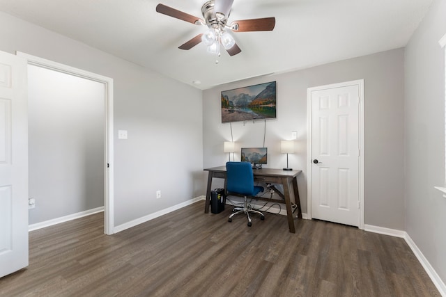 38318 E Sulphur Creek Dr, Magnolia, TX 77355 - office featuring wood finished floors and ceiling fan