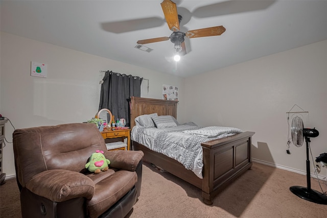 513 Frankie St, Wharton, TX 77488 - carpeted bedroom featuring baseboards and a ceiling fan