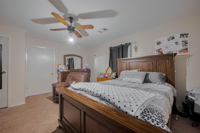 513 Frankie St, Wharton, TX 77488 - bedroom with light colored carpet and a ceiling fan