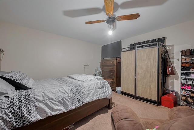 513 Frankie St, Wharton, TX 77488 - bedroom with light carpet and ceiling fan