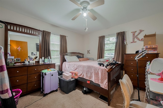 513 Frankie St, Wharton, TX 77488 - bedroom featuring light carpet and a ceiling fan