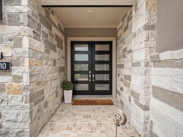 21310 Blue Wood Aster Ct, Cypress, TX 77433 - property entrance with french doors and stone siding