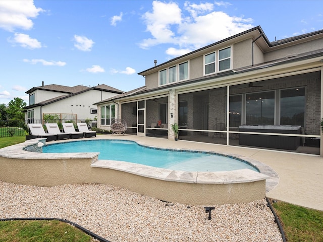 21310 Blue Wood Aster Ct, Cypress, TX 77433 - view of pool with a sunroom and a patio