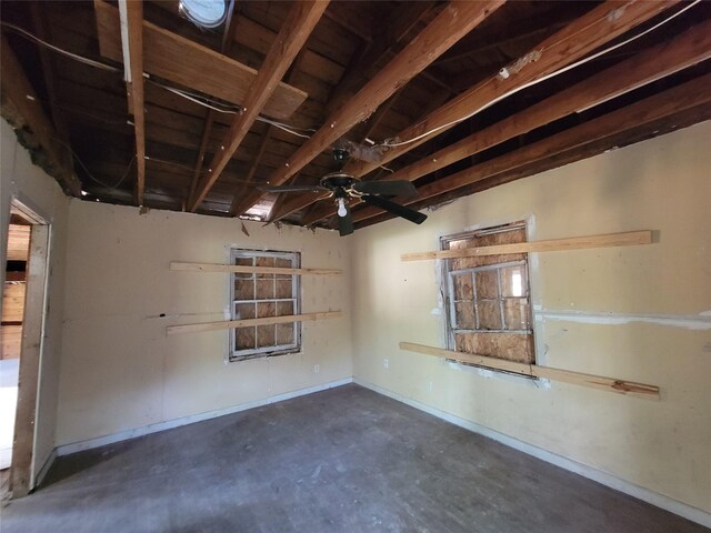 506 S Iowa St, La Porte, TX 77571 - spare room with concrete flooring and a ceiling fan