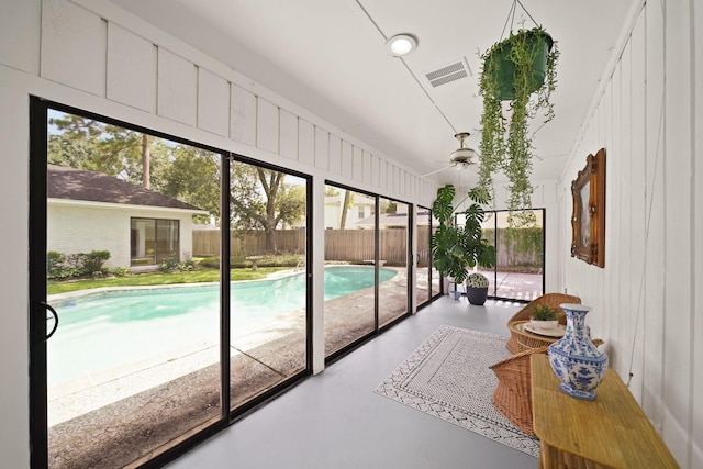 15722 Falmouth Dr, Houston, TX 77059 - sunroom with a ceiling fan