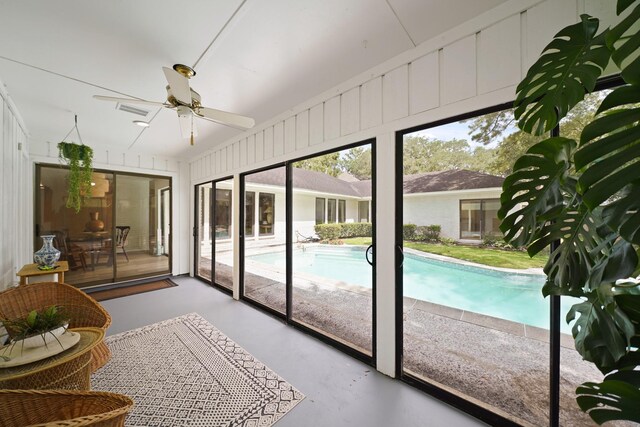 15722 Falmouth Dr, Houston, TX 77059 - sunroom / solarium featuring ceiling fan