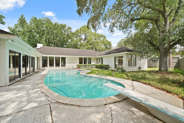 15722 Falmouth Dr, Houston, TX 77059 - outdoor pool with a patio and a diving board