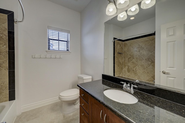 7539 Highmeadow, Houston, TX 77063 - full bathroom with vanity, tile patterned flooring, and shower / washtub combination